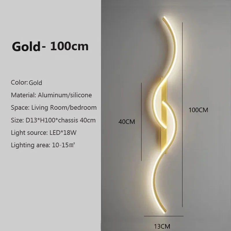 Wavy Minimalist LED Wall Light
