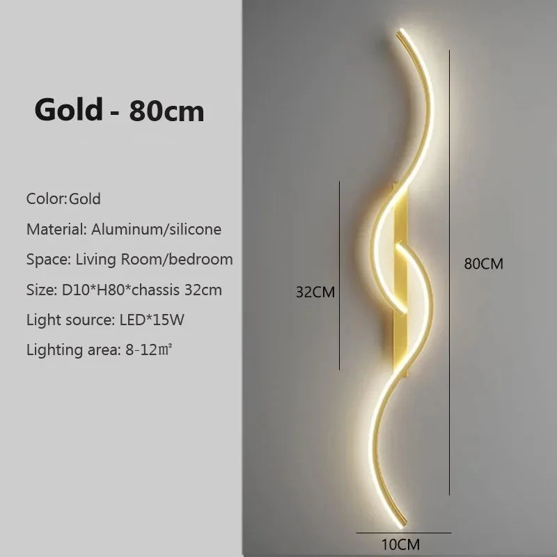 Wavy Minimalist LED Wall Light