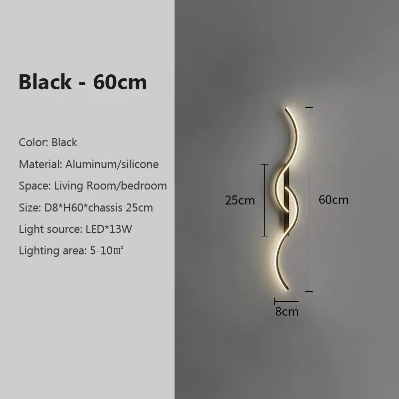 Wavy Minimalist LED Wall Light