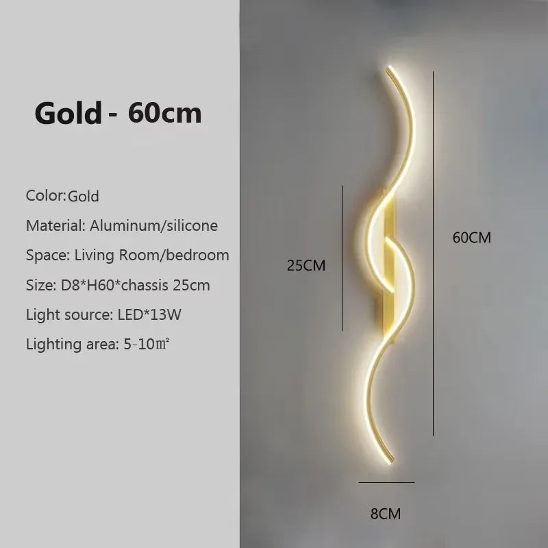 Wavy Minimalist LED Wall Light