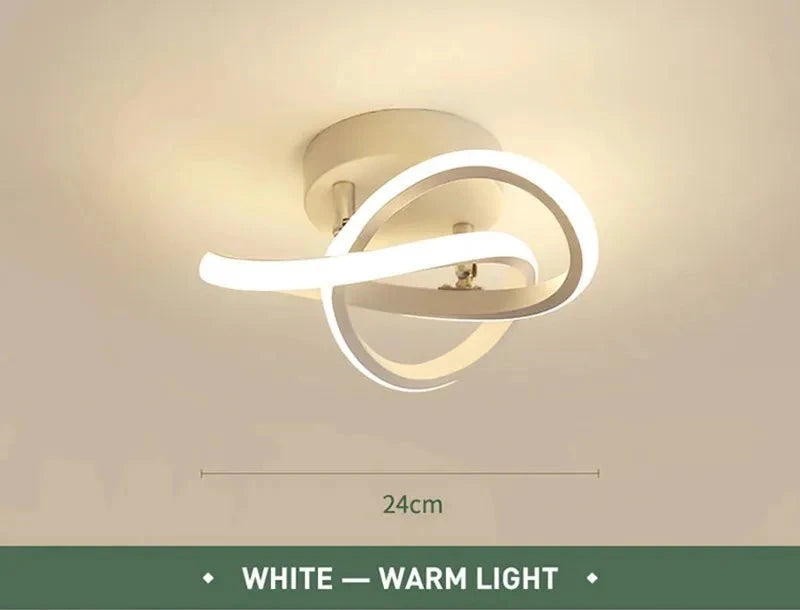 Twisted Minimalist LED Ceiling Light