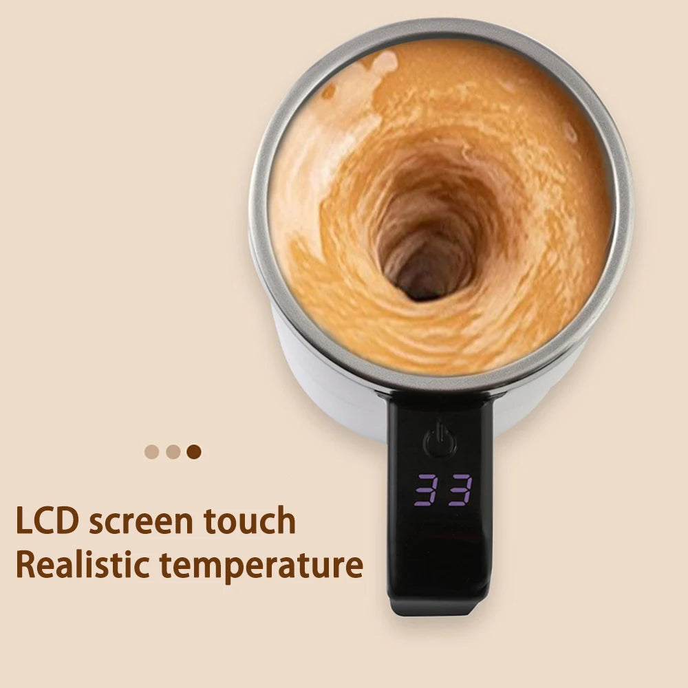Self-Stirring Coffee Mug with Temperature Display