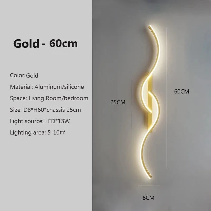 Wavy Minimalist LED Wall Light