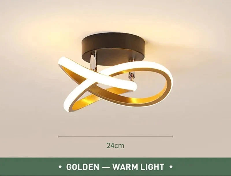 Twisted Minimalist LED Ceiling Light