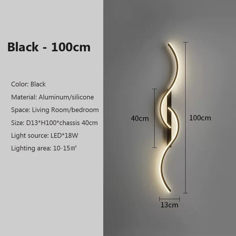 Wavy Minimalist LED Wall Light