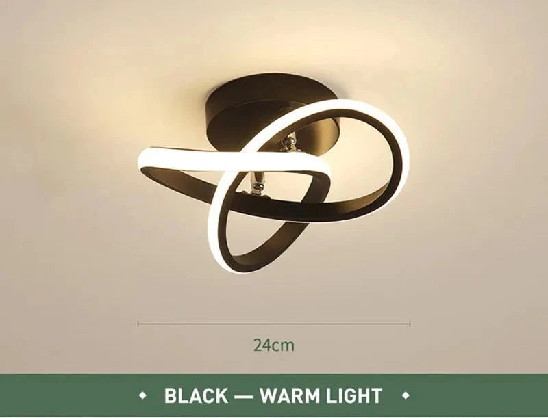 Twisted Minimalist LED Ceiling Light