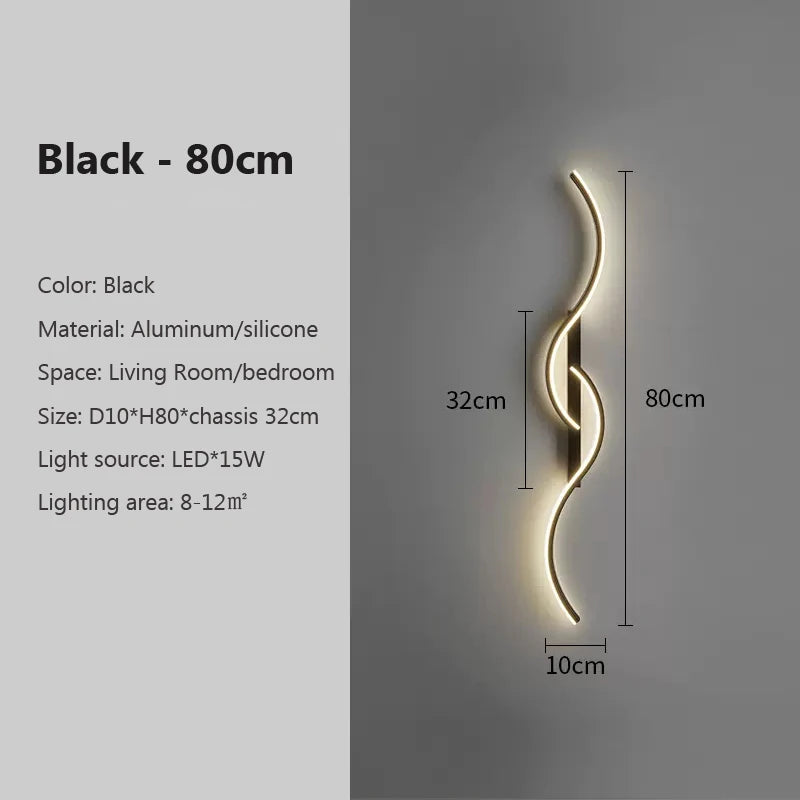 Wavy Minimalist LED Wall Light