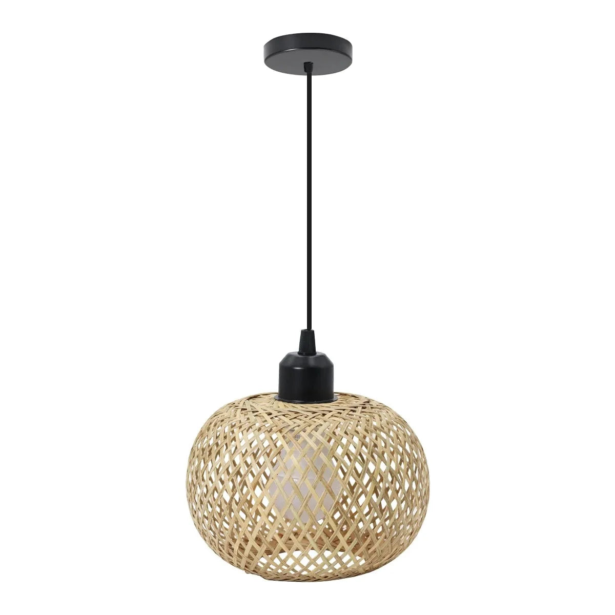 Handwoven Bamboo Boho Ceiling Light